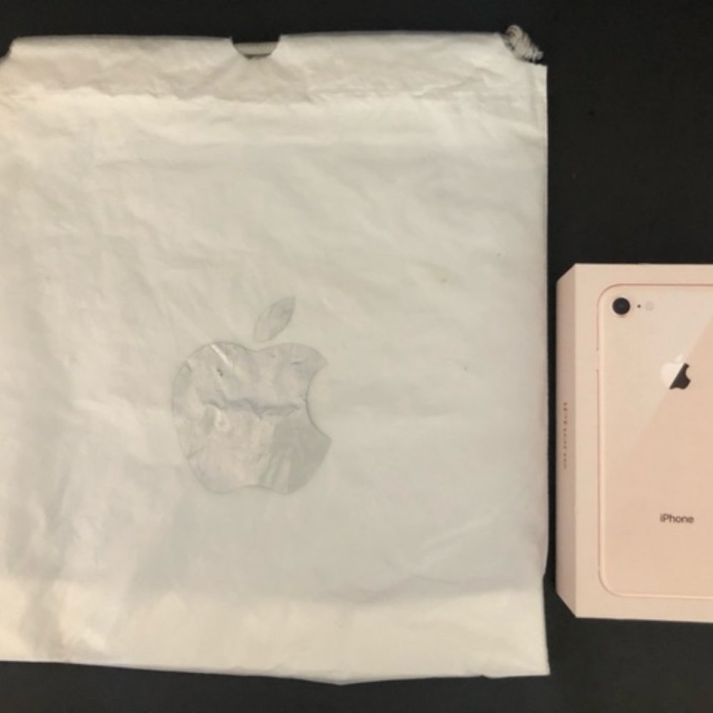 Apple Gold iPhone 8 EMPTY BOX ONLY With Inserts and Stickers and poly bag